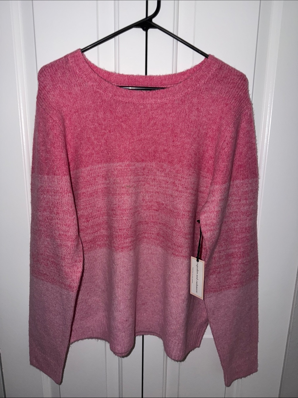 cupcakes & cashmere Pink Gradient Crewneck Sweater
